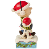 Jim Shore Charlie and Snoopy Wearing Scarf right side