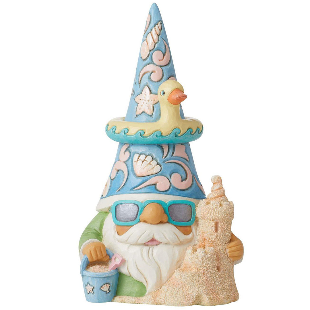 Jim Shore Coastal Gnome and Sandcastle front
