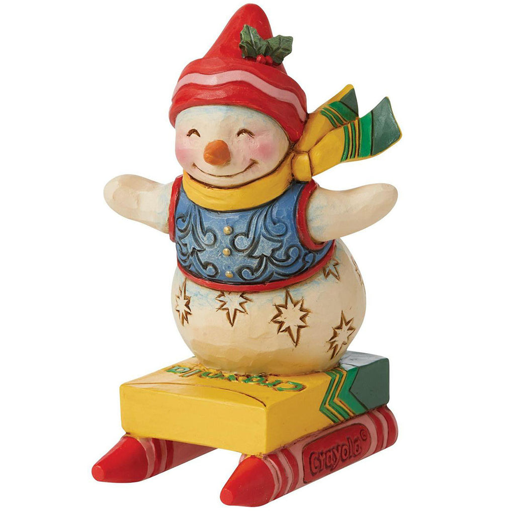 Jim Shore Crayola Snowman Mini Figurine 3.54" front