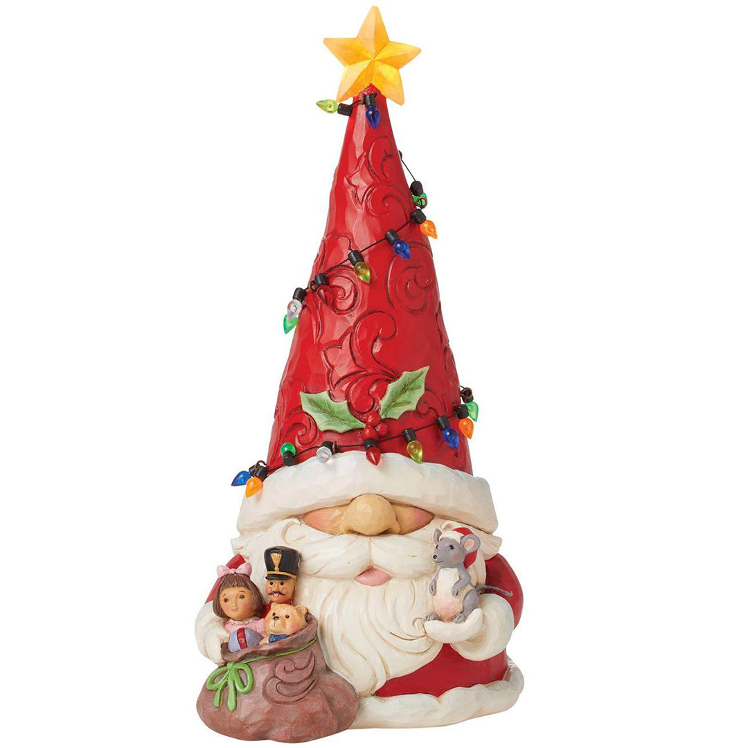 Jim Shore Santa Gnome Wrapped in Lights LED Figurine