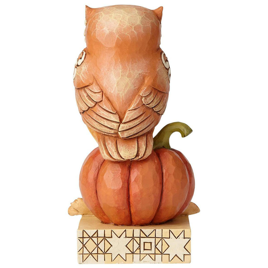 Jim Shore Harvest Owl on Pumpkin 6.1" back