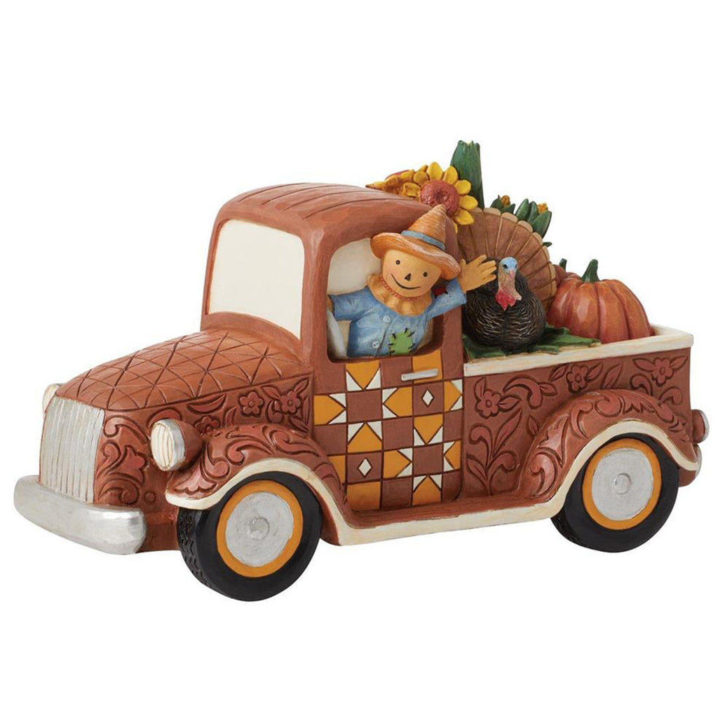 Jim Shore Harvest Pickup Truck Figurine 7.75" front side