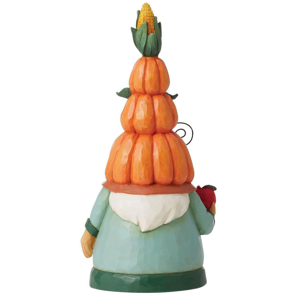 Jim Shore Harvest Pumpkin Hat Gnome 6.1" back