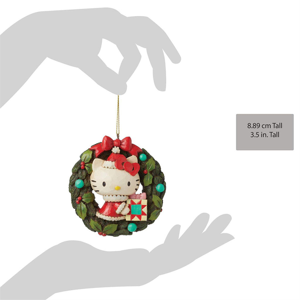 Jim Shore Hello Kitty Wreath Ornament size