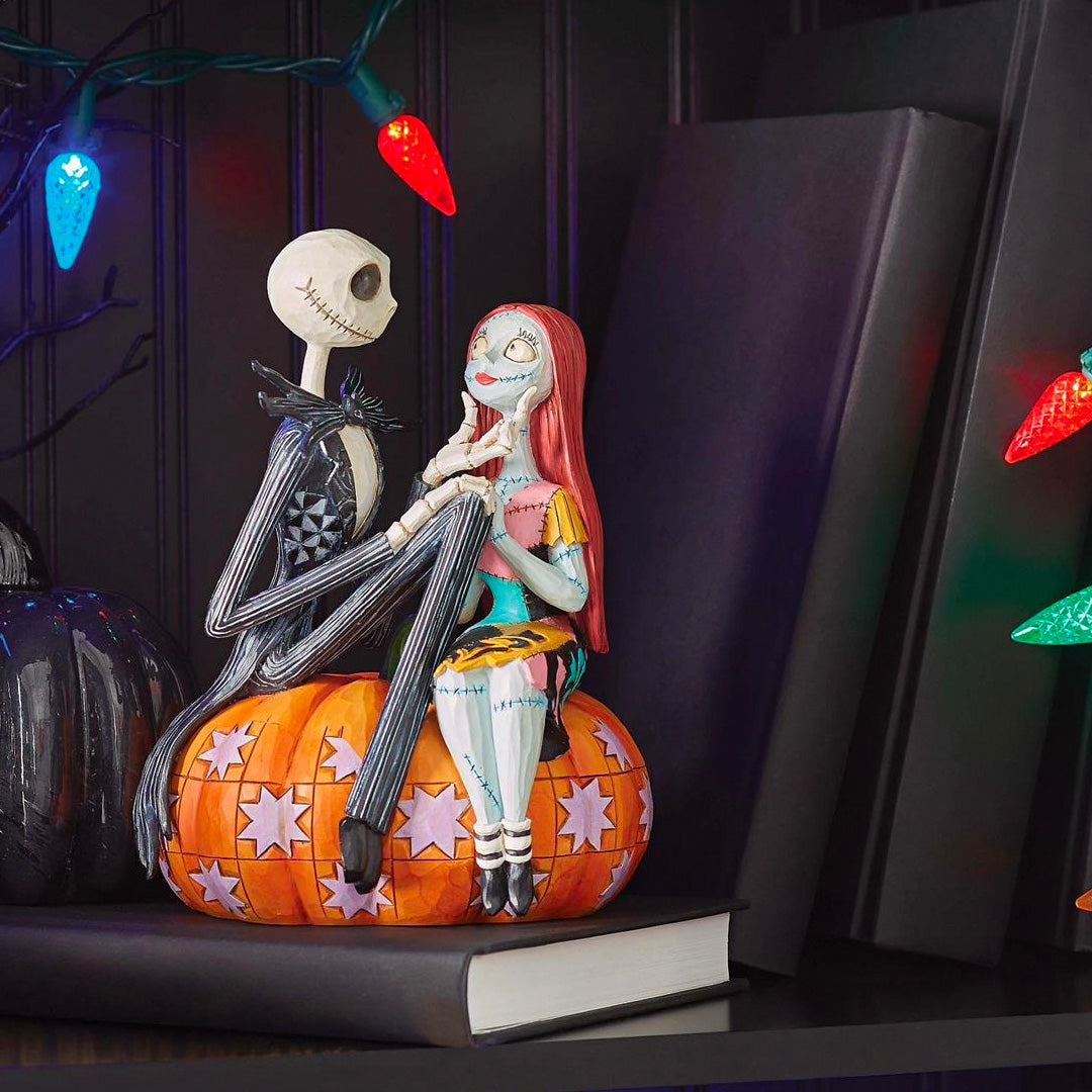 Jim Shore Jack and Sally on Pumpkin front life style