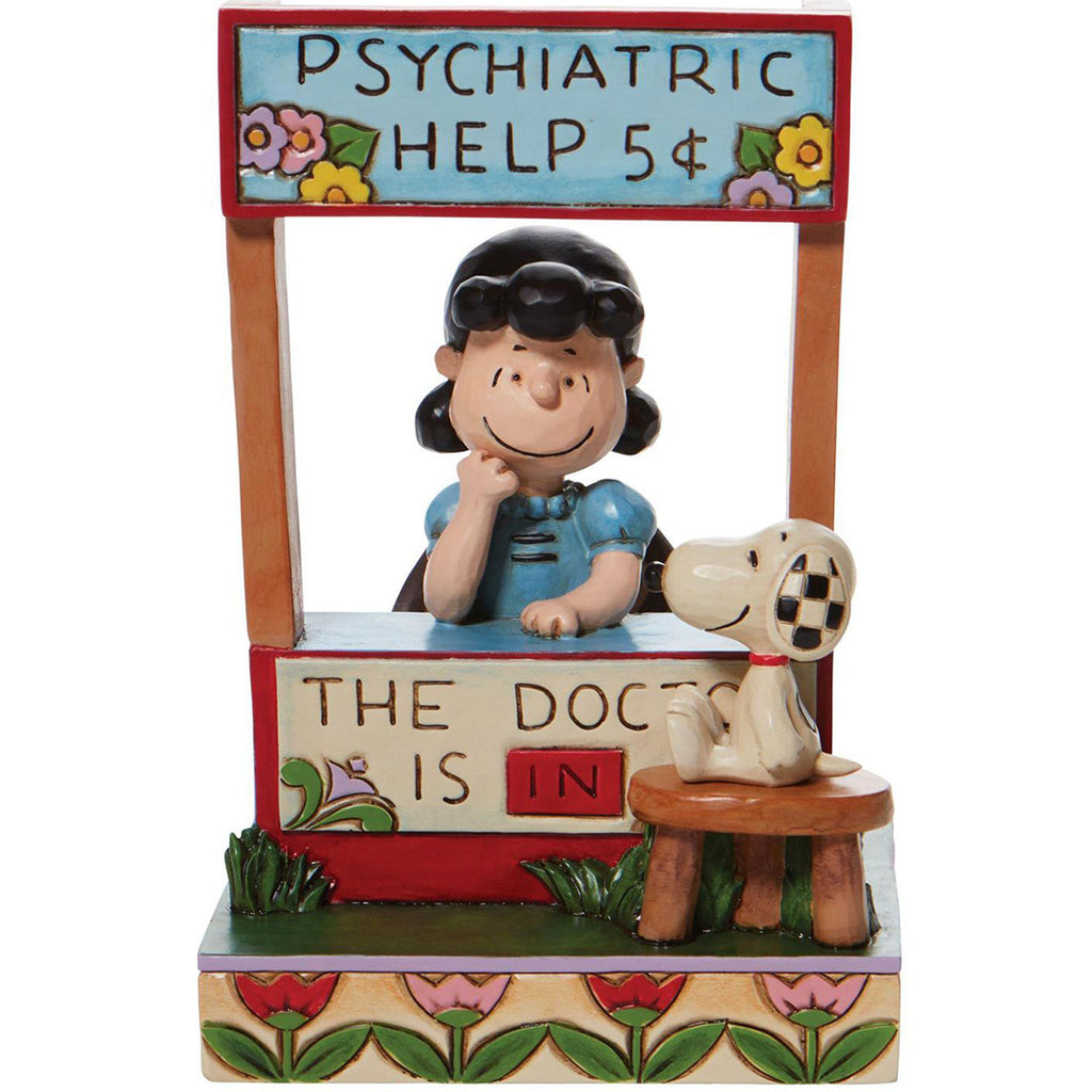 Jim Shore Lucy Psychiatric Booth Chaser with snoopy fornt