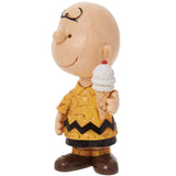 Jim Shore Mini Charlie Brown with Ice Cream side left