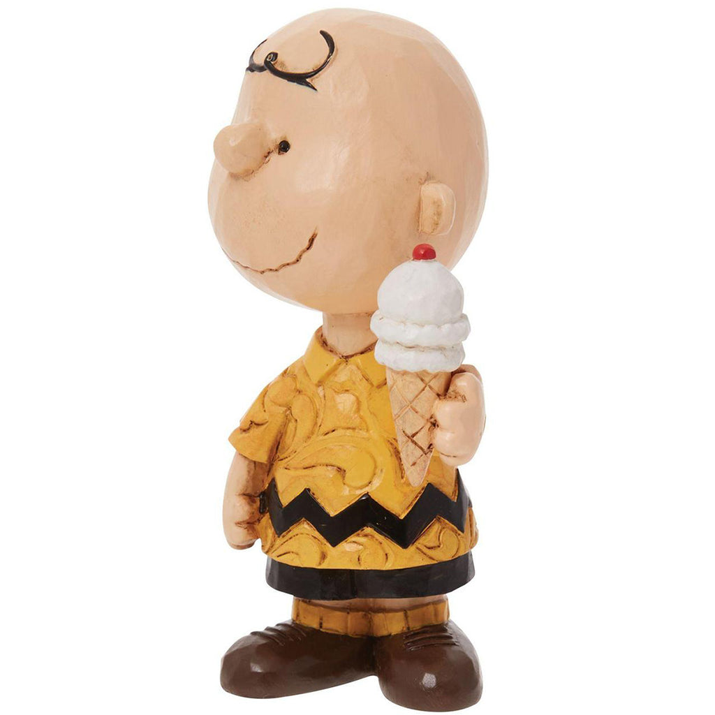 Jim Shore Mini Charlie Brown with Ice Cream side left