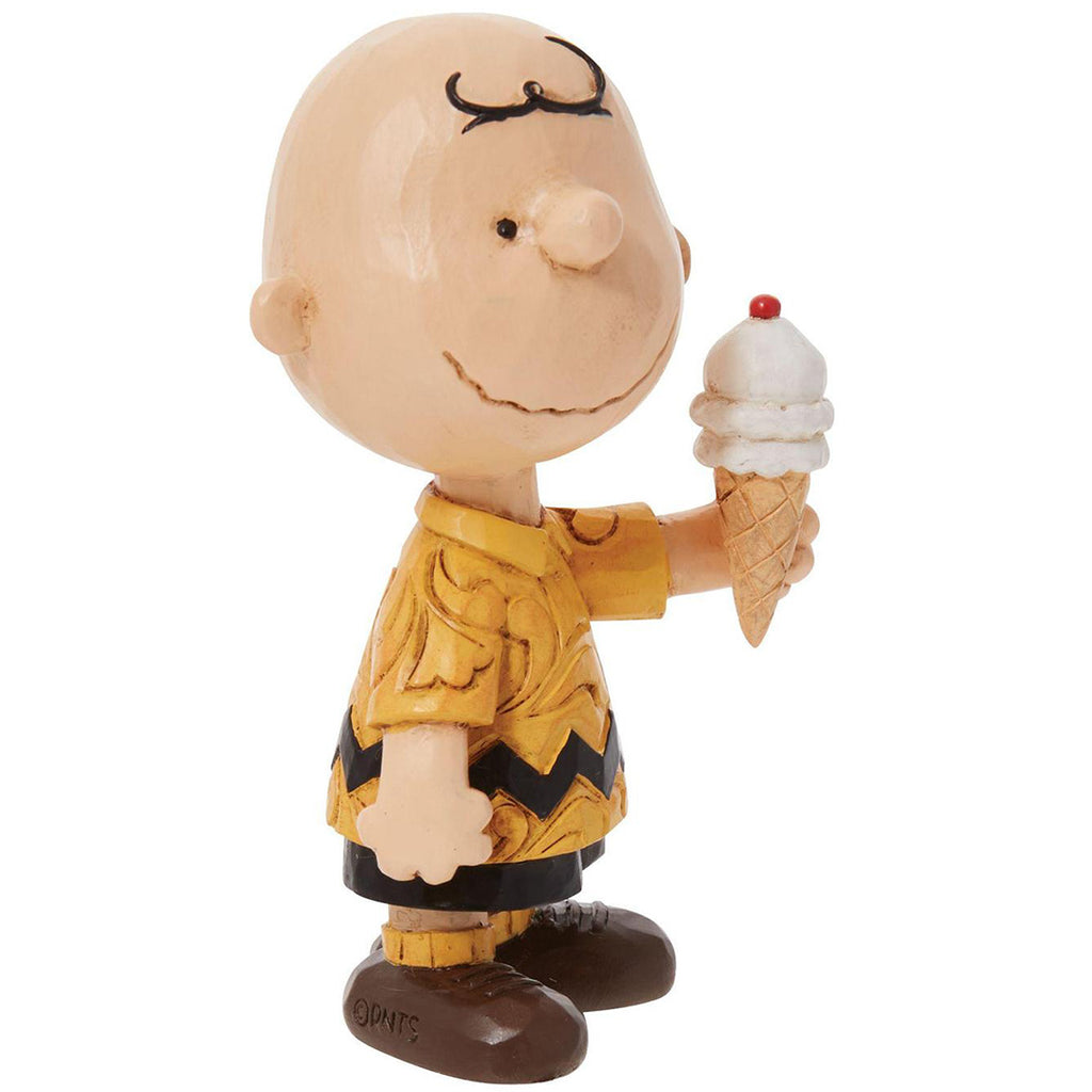 Jim Shore Mini Charlie Brown with Ice Cream side right