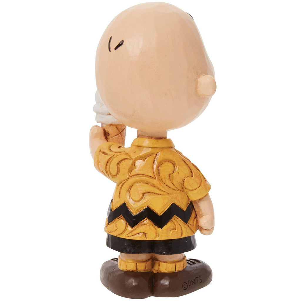 Jim Shore Mini Charlie Brown with Ice Cream back