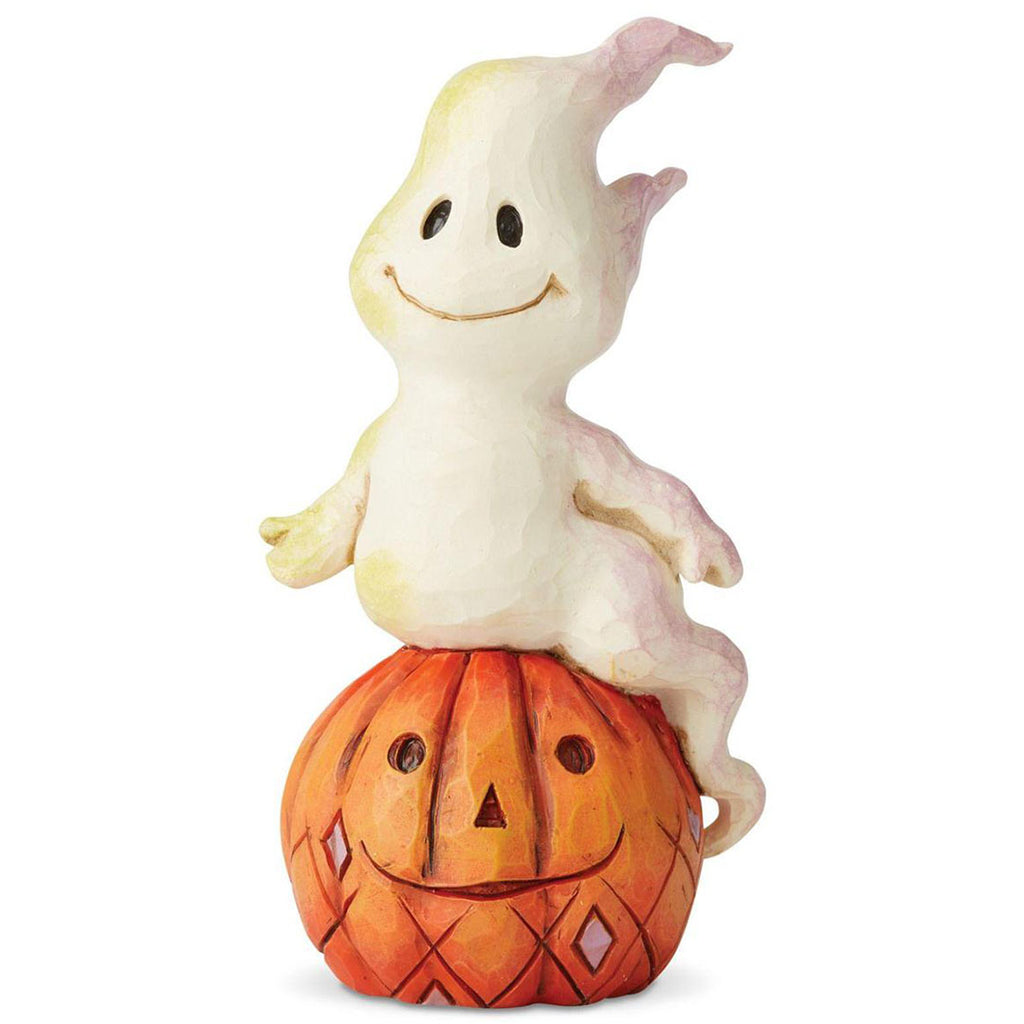 Jim Shore Mini Ghost And Pumpkin 3.94" front