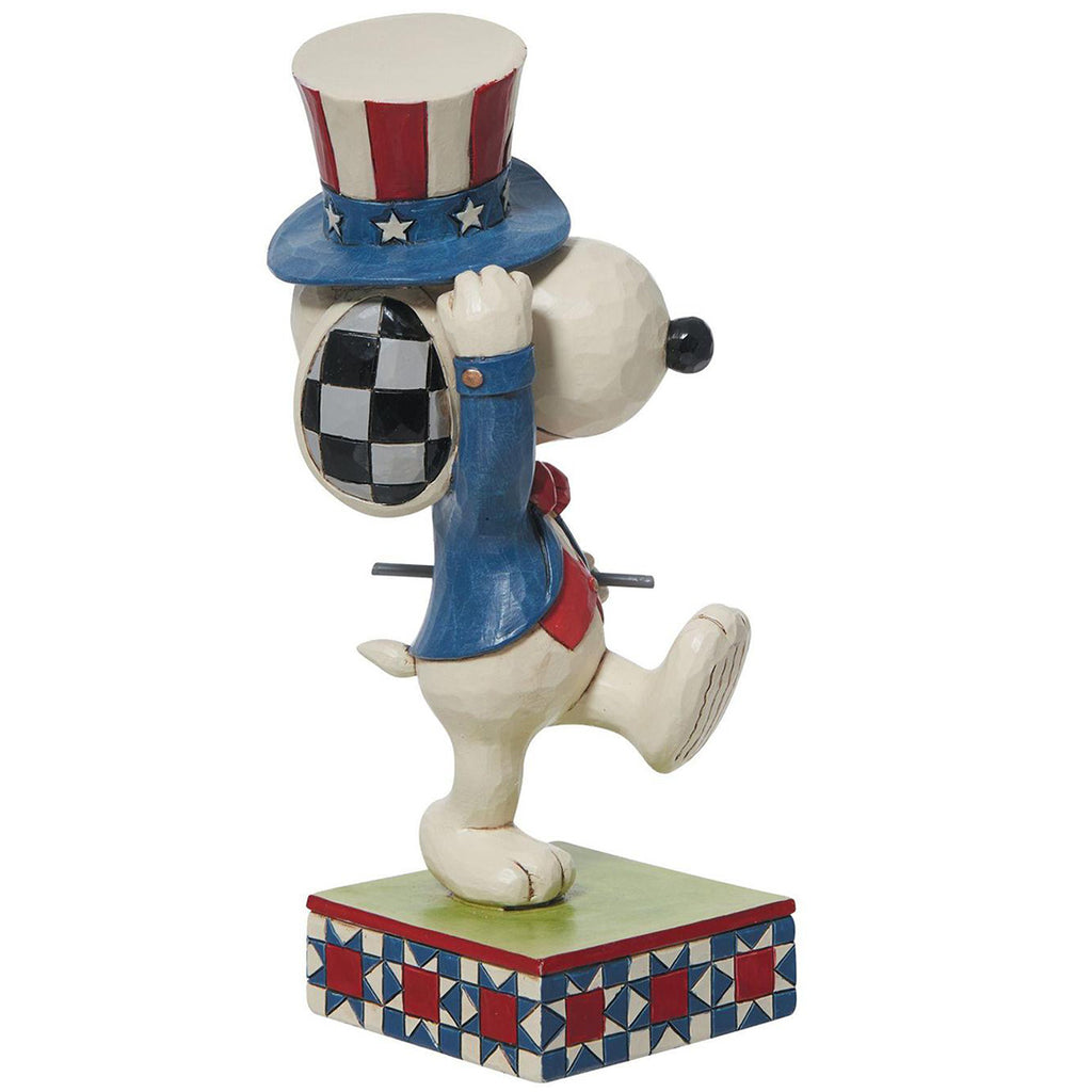 Jim Shore Patriotic Snoopy Marching side back