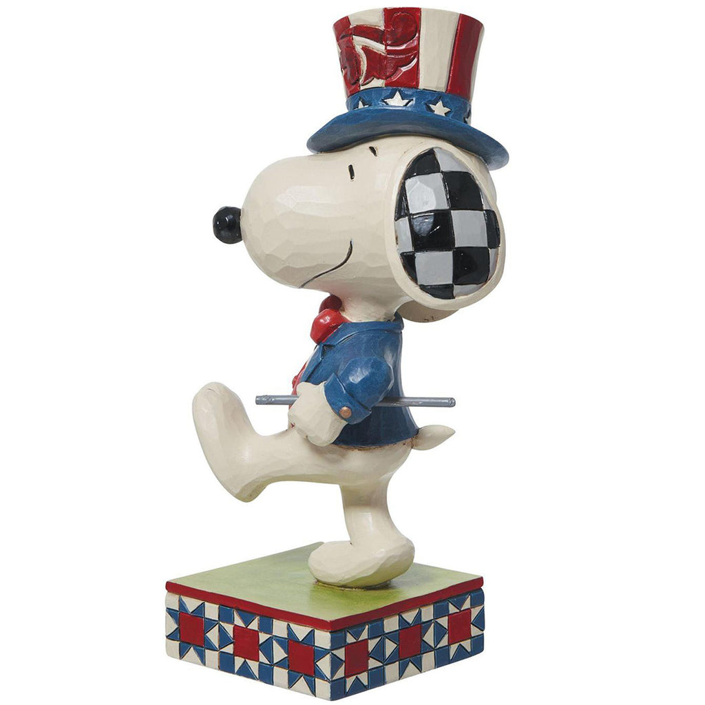 Jim Shore Patriotic Snoopy Marching side front