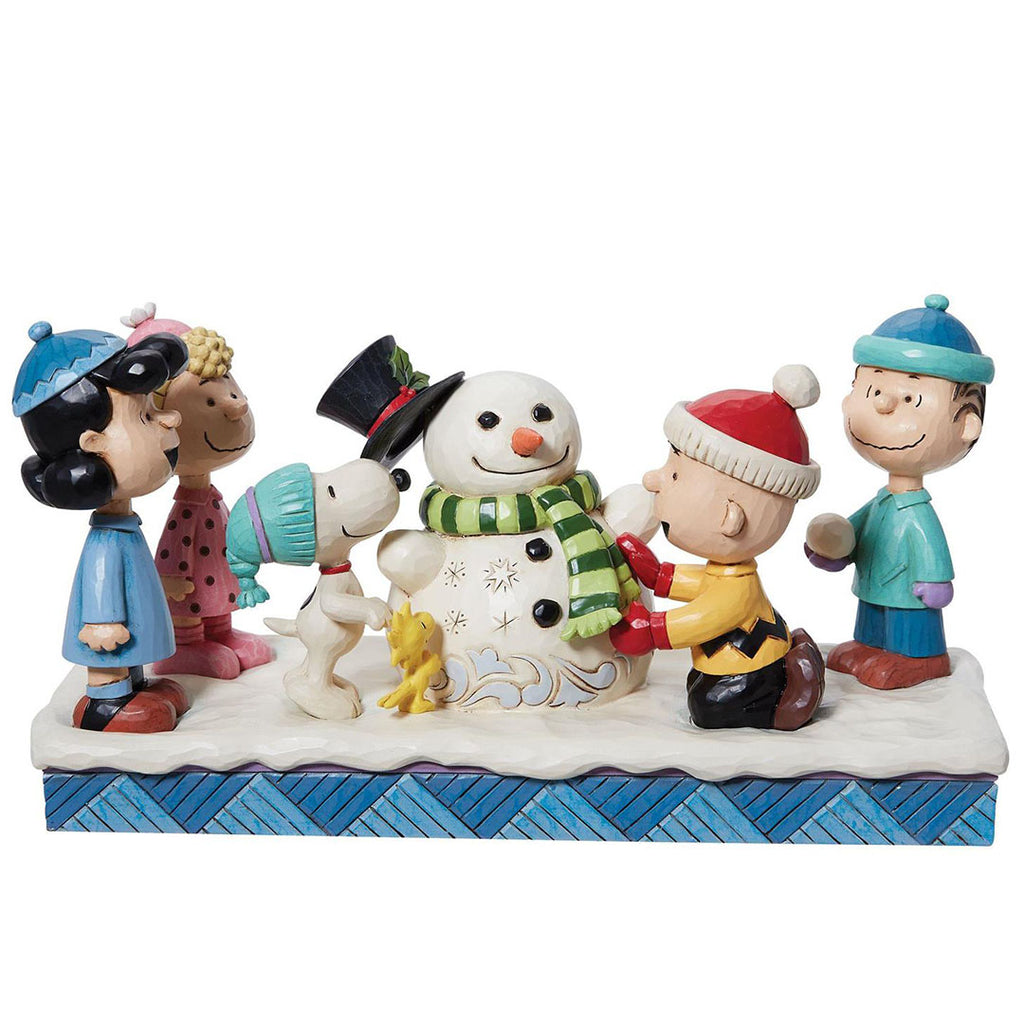 Jim Shore Peanuts Gang Building Snowman front