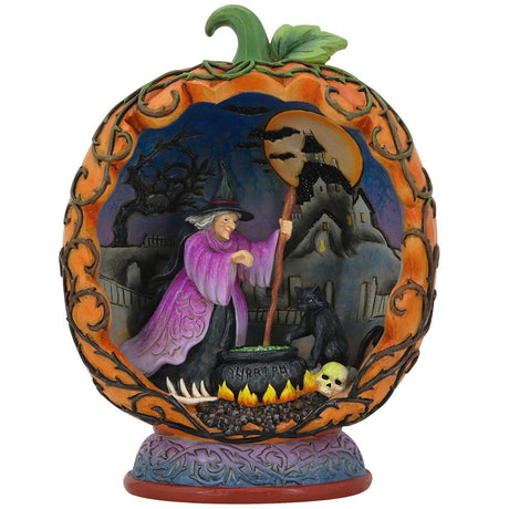 Jim Shore Pumpkin Diorama LED Figurine front light