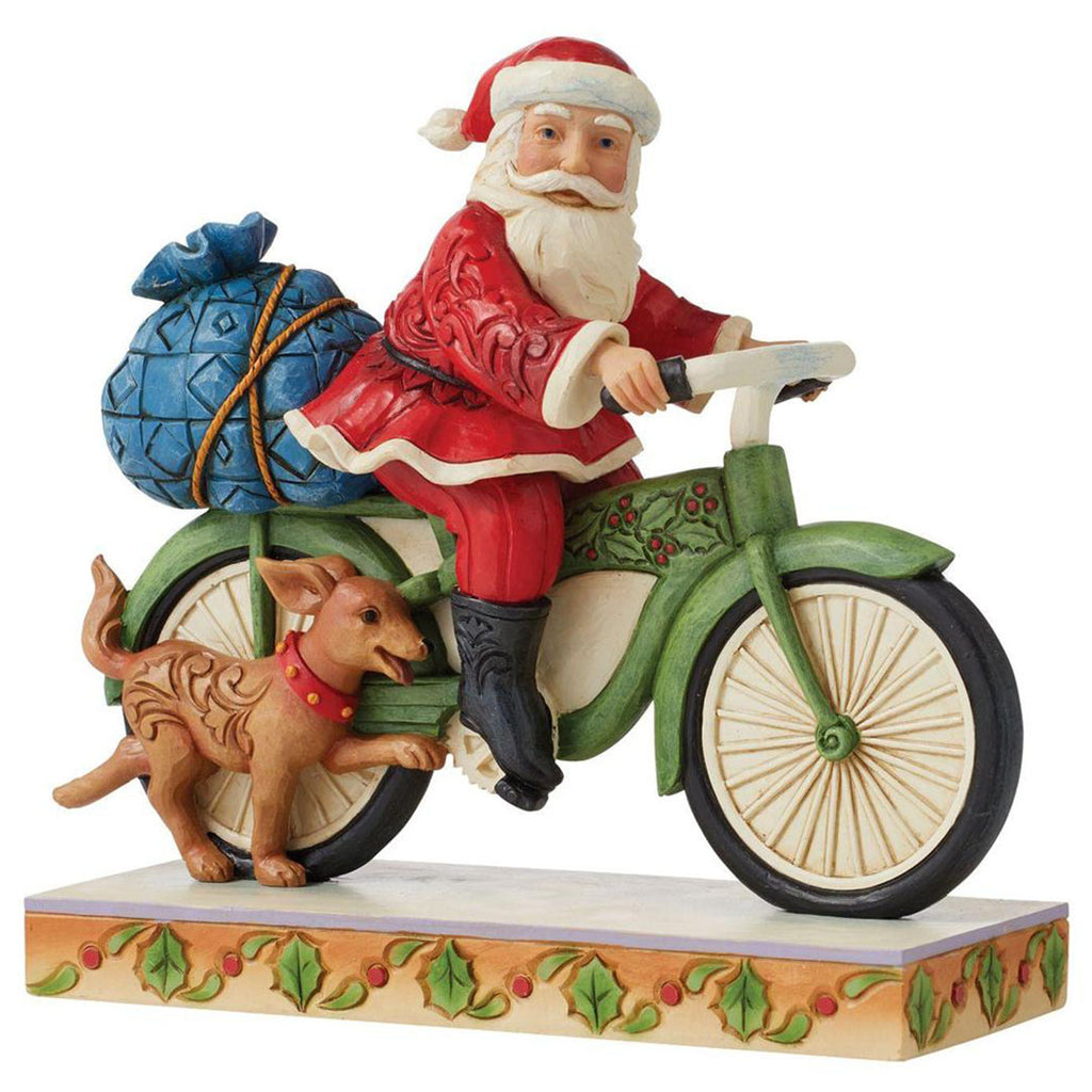 Jim Shore Santa Riding Bicycle 7.09" front