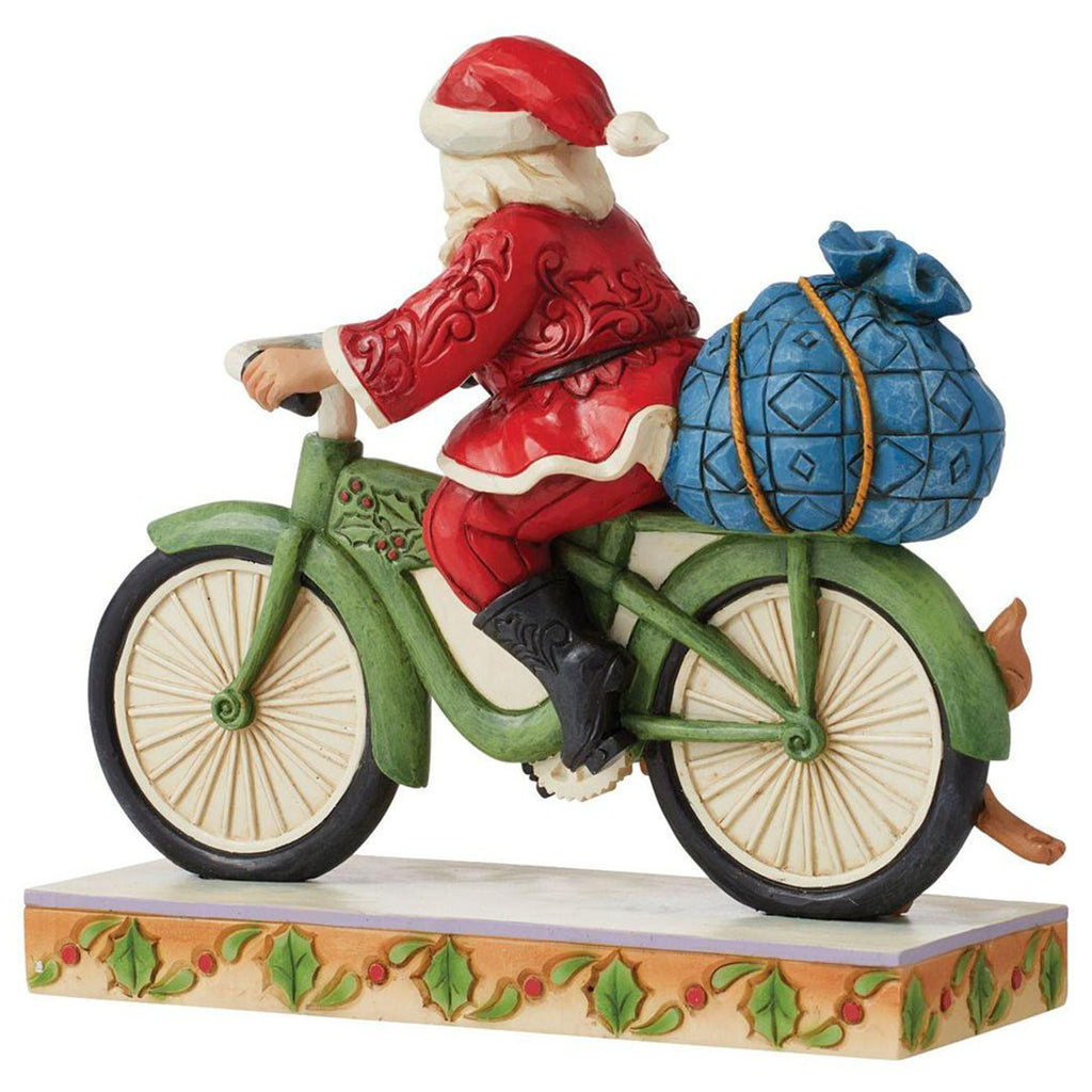 Jim Shore Santa Riding Bicycle 7.09" back side