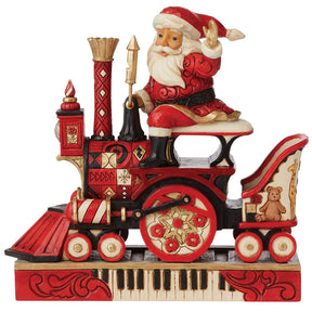 Jim Shore Santa Riding FAO Schwarz Train 7.68" front