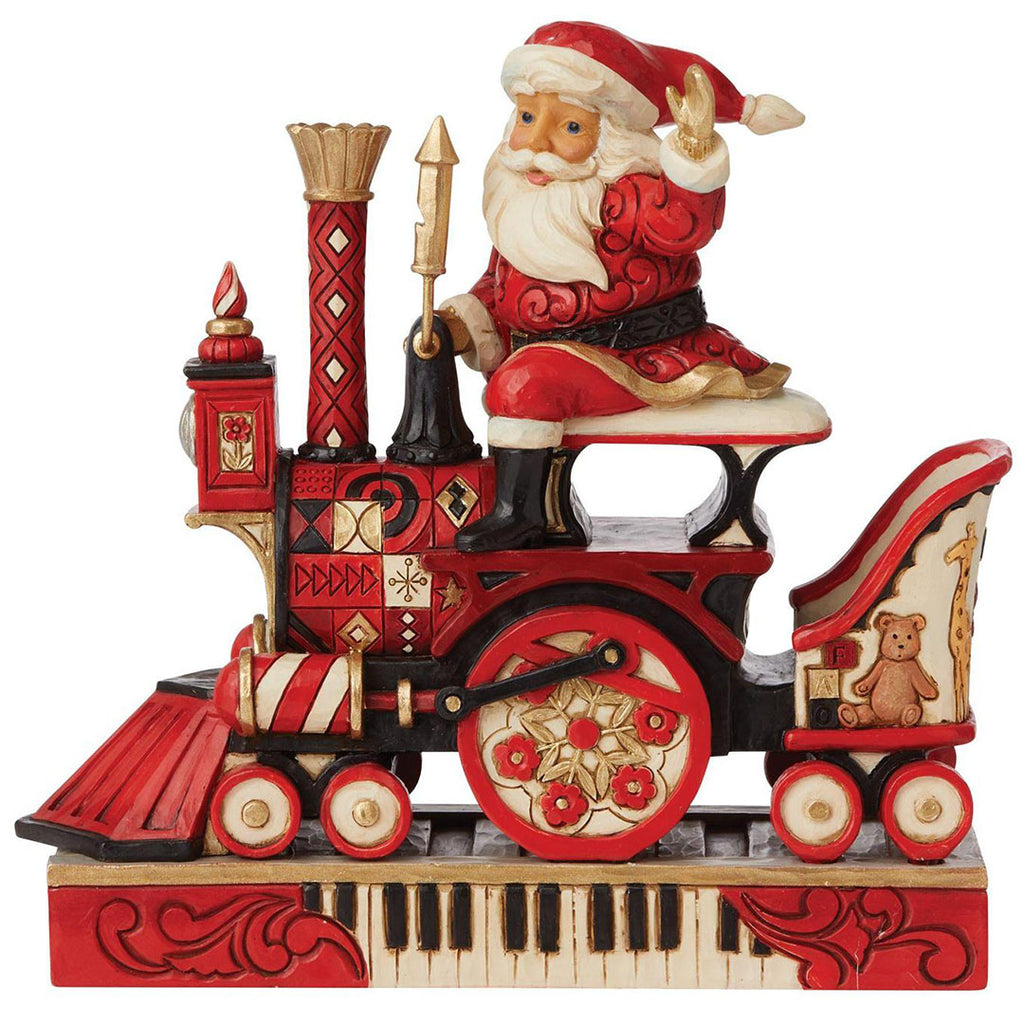 Jim Shore Santa Riding FAO Schwarz Train 7.68" front