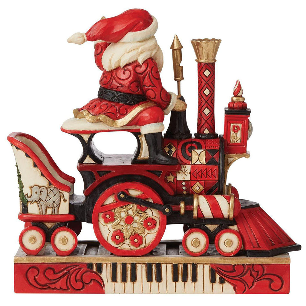 Jim Shore Santa Riding FAO Schwarz Train 7.68" back