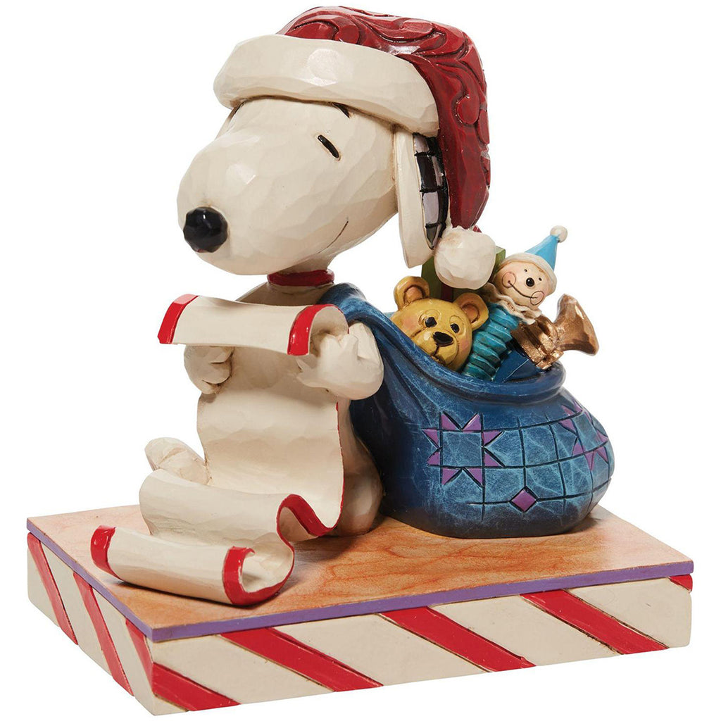 Jim Shore Santa Snoopy with List and Bag side