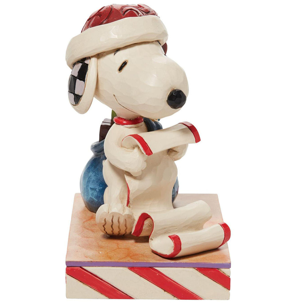 Jim Shore Santa Snoopy with List and Bag front side