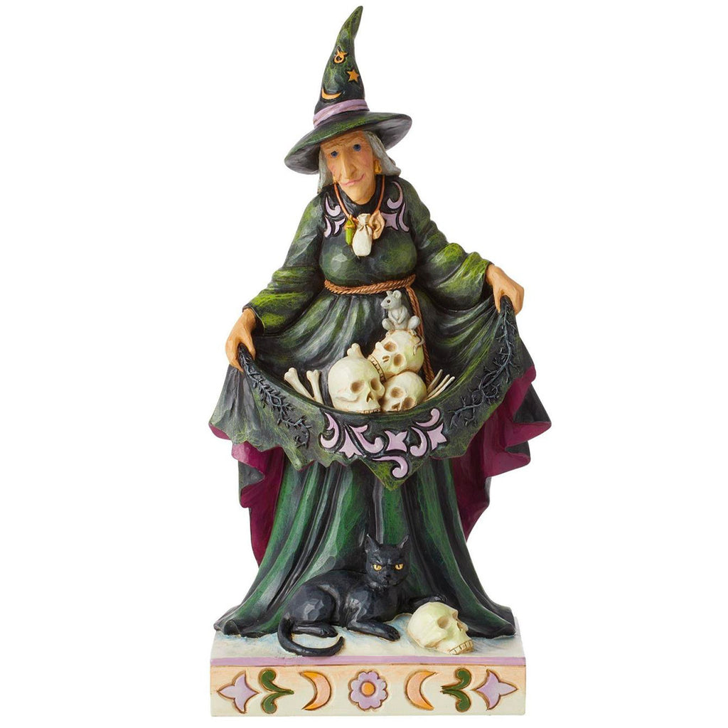 Jim Shore Scary Witch Skulls Skirt Figure front