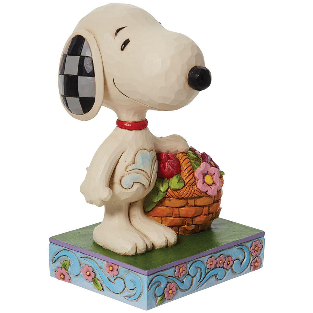 Jim Shore Snoopy Basket of Tulips side