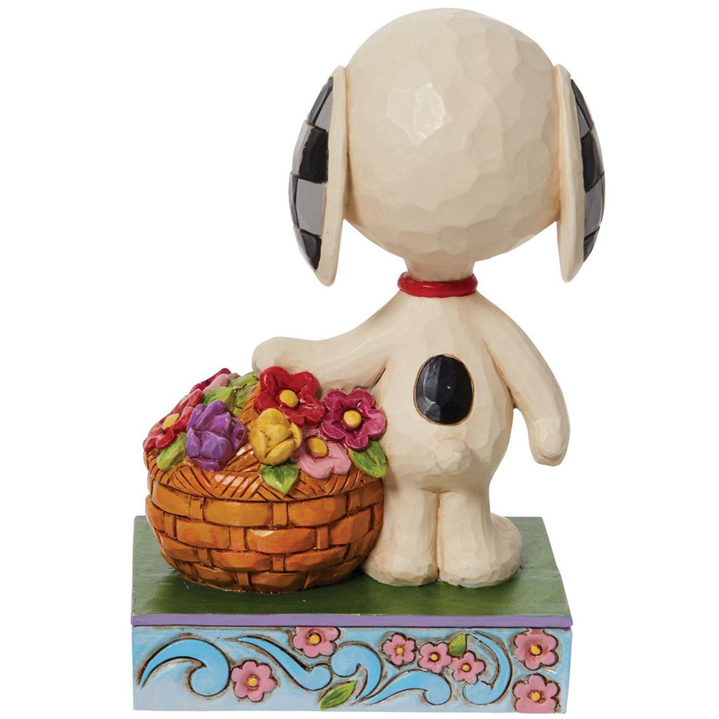 Jim Shore Snoopy Basket of Tulips back