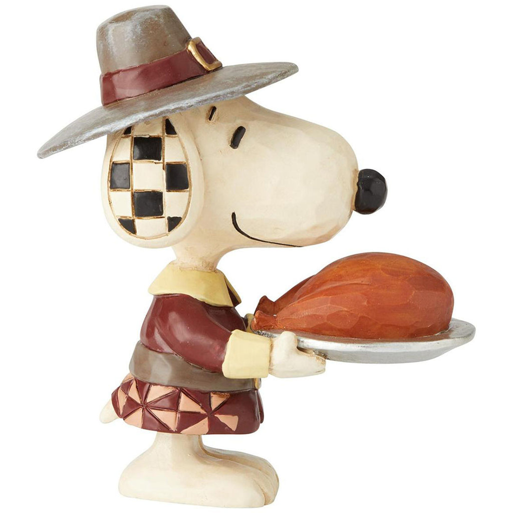 Jim Shore Snoopy Pilgrim Mini Figurine 3.5" right side