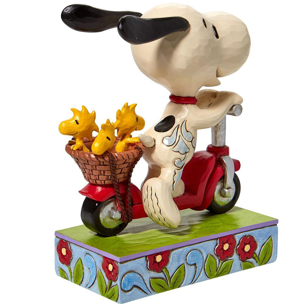 Jim Shore Snoopy Riding Scooter side back