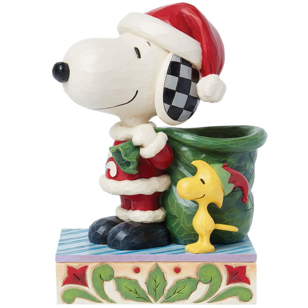 Jim Shore Snoopy Santa and Elf Woodstock front