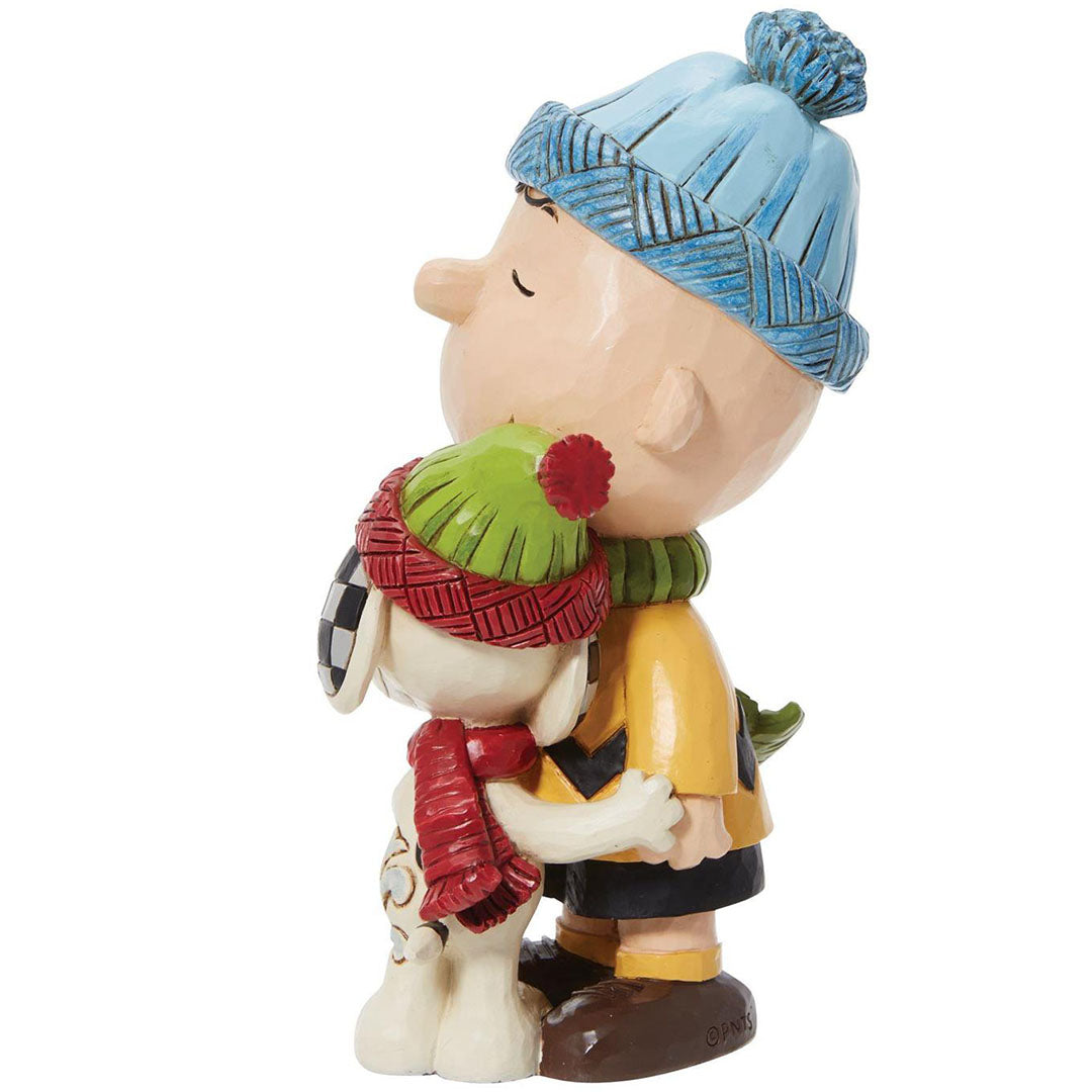 Jim Shore Snoopy and Charlie Brown Hugging side