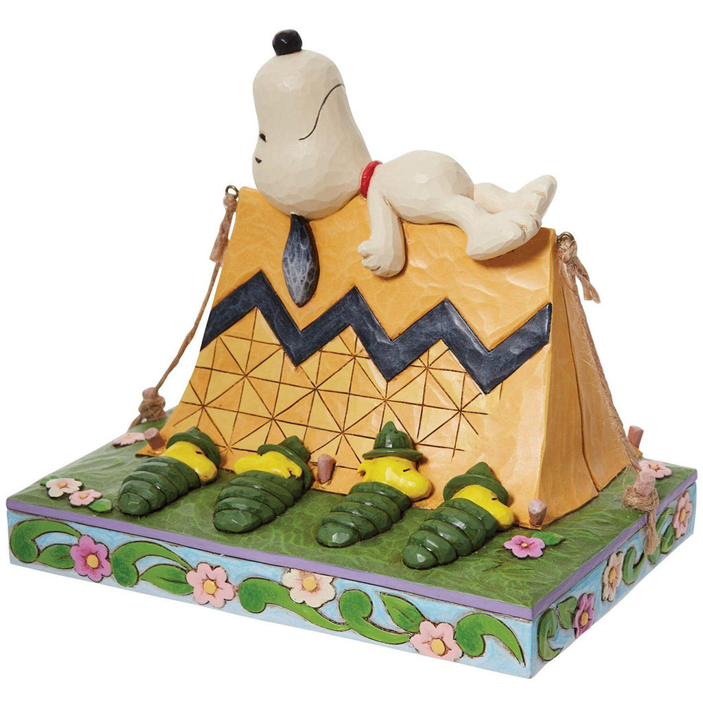 Jim Shore Snoopy and Woodstock Camping side front