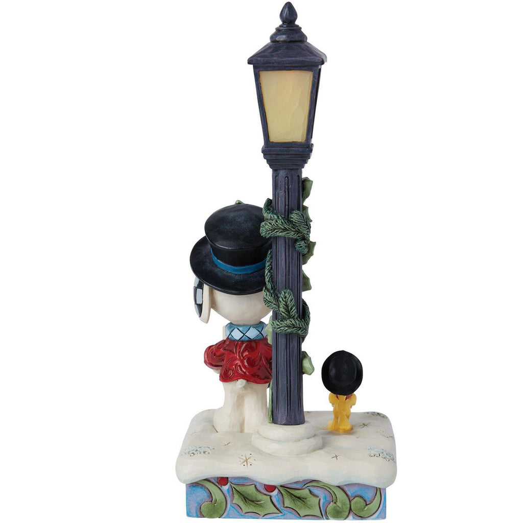 Jim Shore Snoopy and Woodstock Lamp Post back