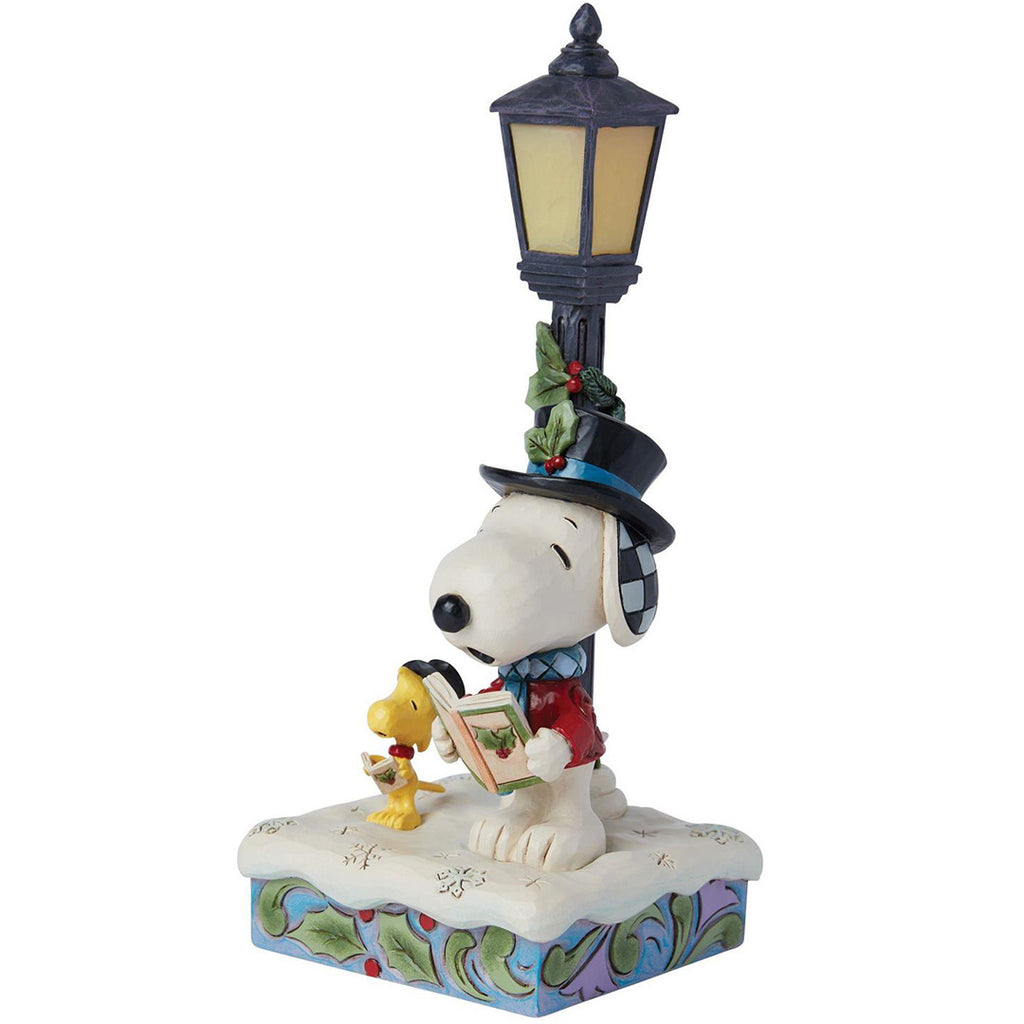 Jim Shore Snoopy and Woodstock Lamp Post side
