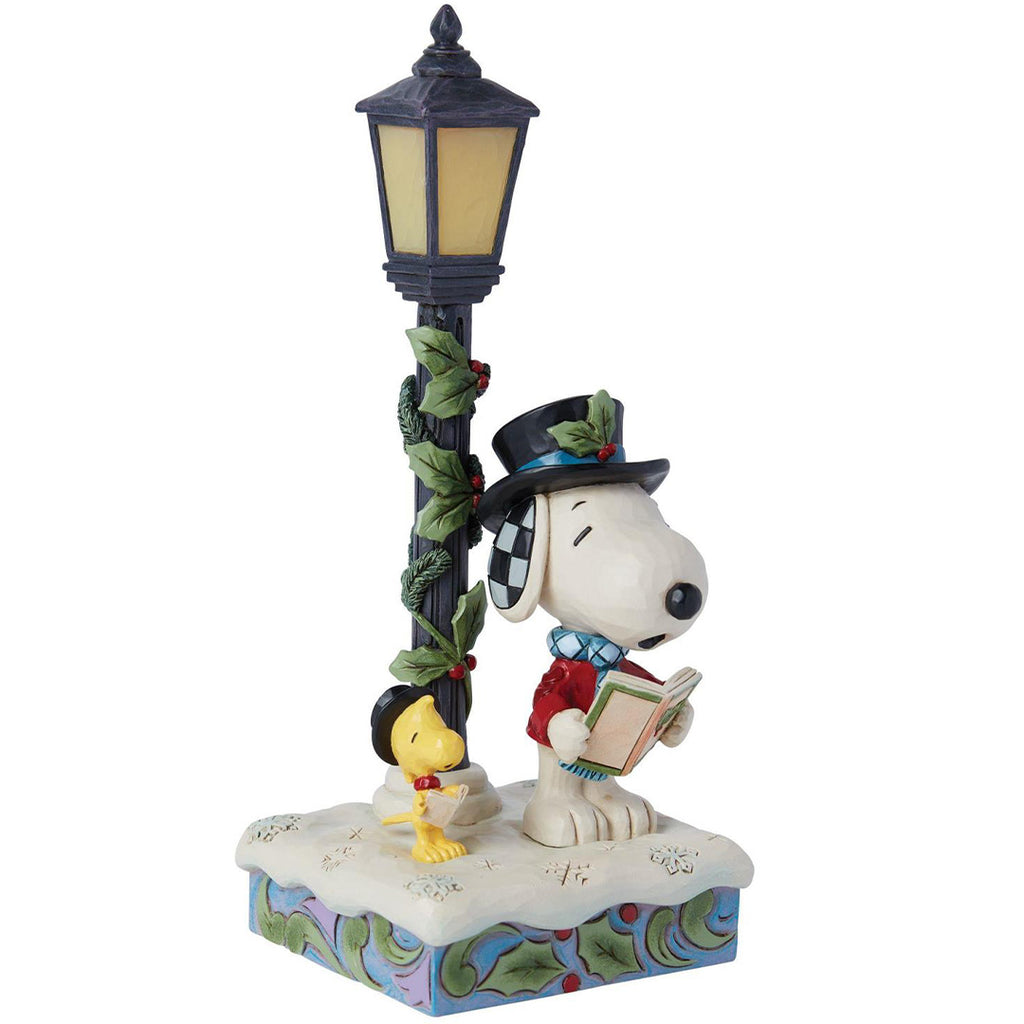 Jim Shore Snoopy and Woodstock Lamp Post side