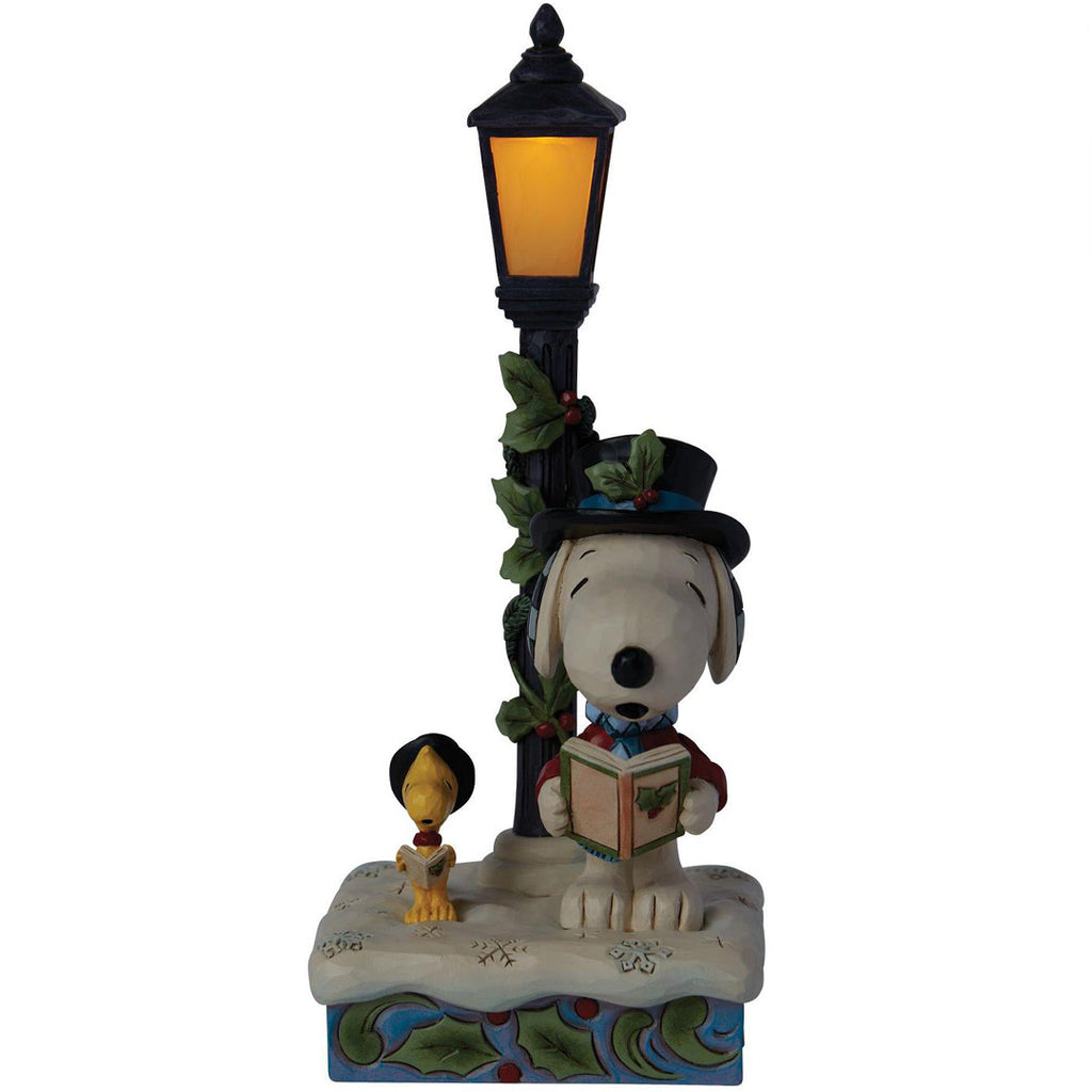 Jim Shore Snoopy and Woodstock Lamp Post front