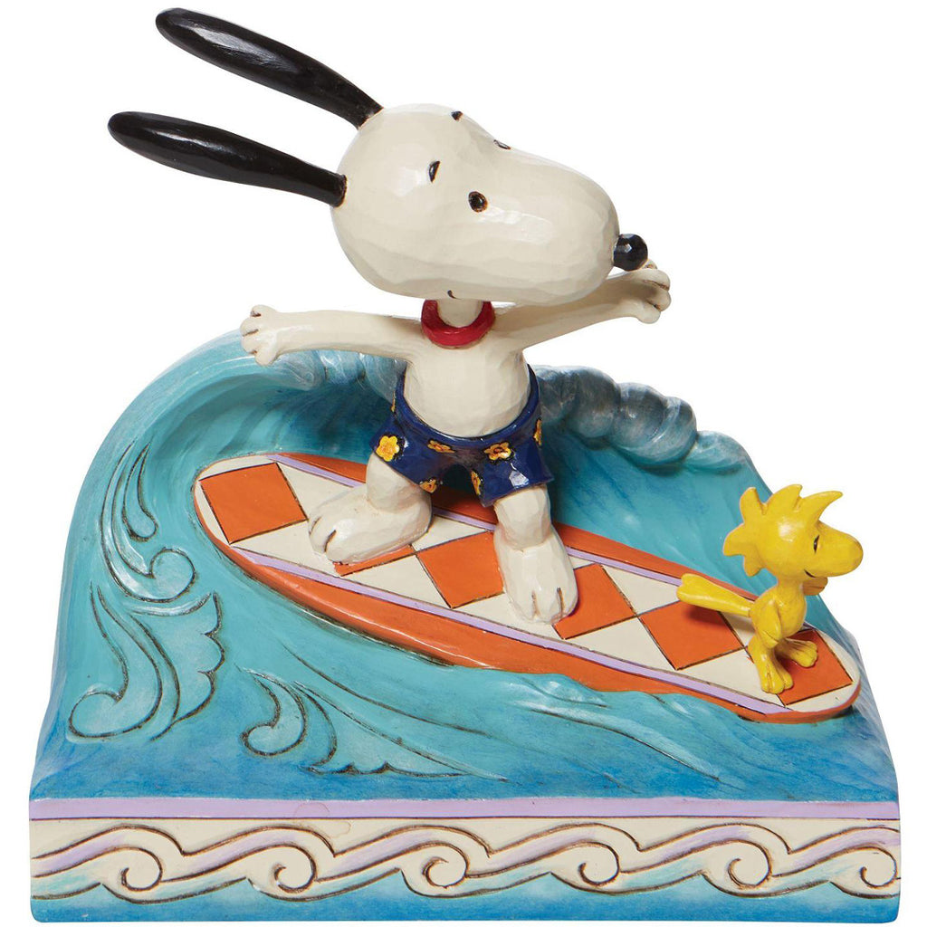Jim Shore Snoopy and Woodstock Surfing front