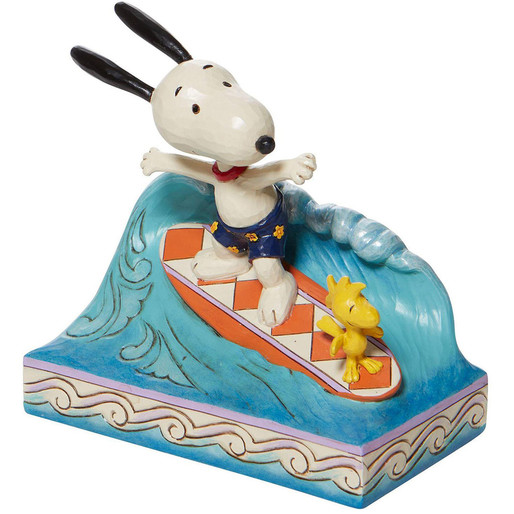 Jim Shore Snoopy and Woodstock Surfing side front