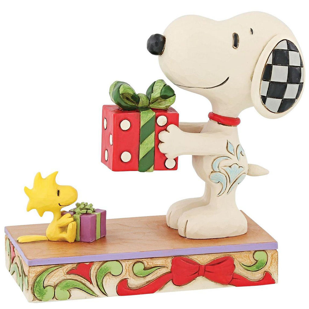Jim Shore Snoopy and Woodstock With Gift side