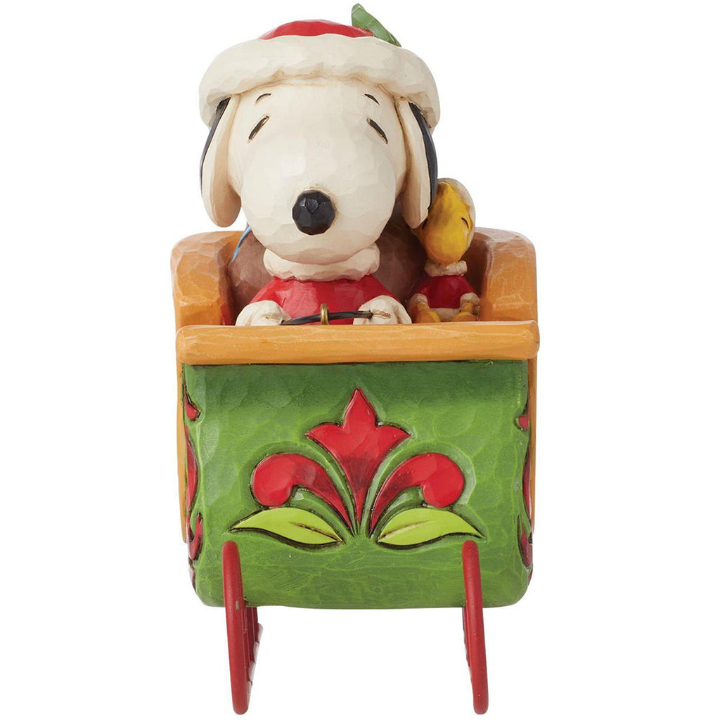 Jim Shore Snoopy and Woodstock in Sleigh  front