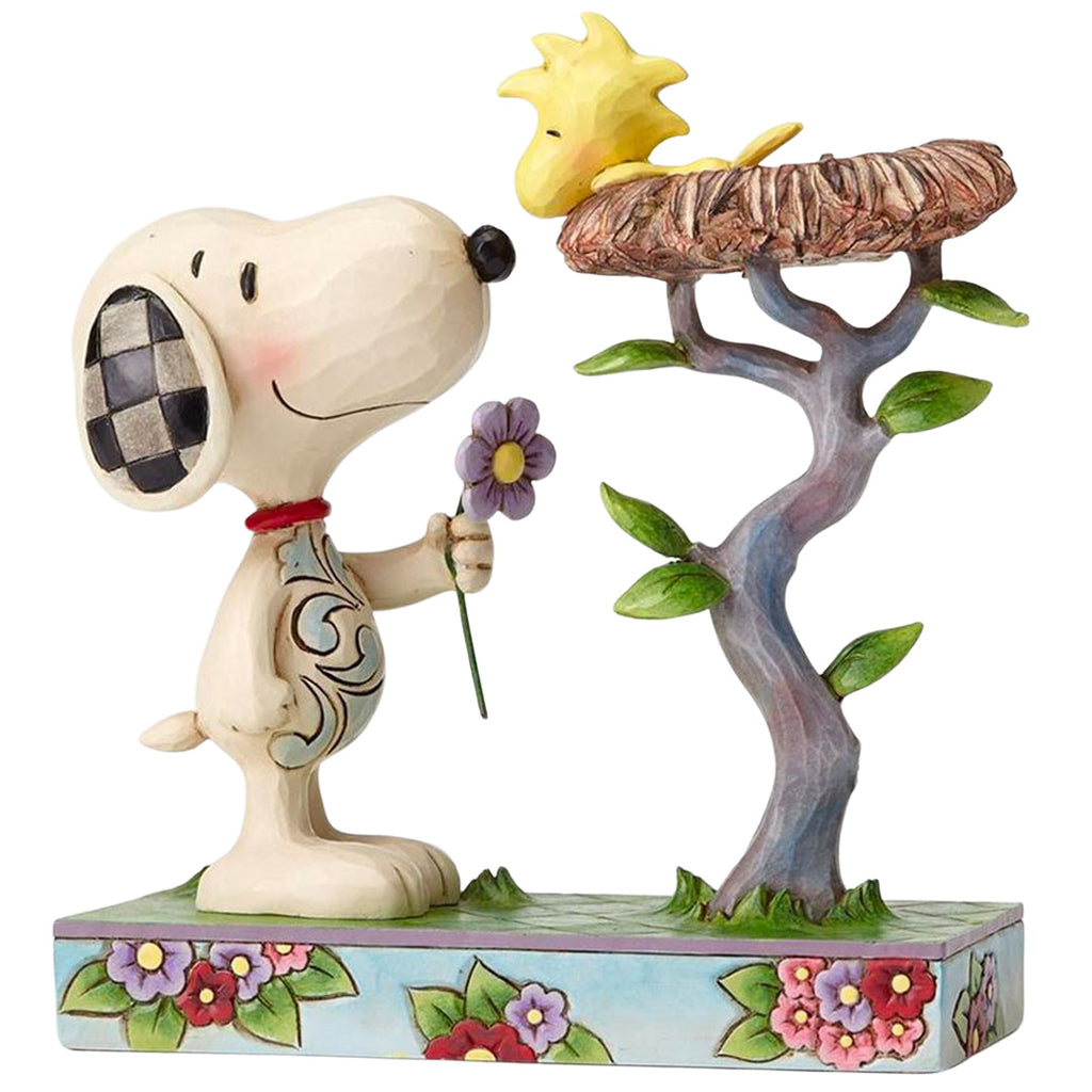Jim Shore Snoopy with Woodstock in Nest side