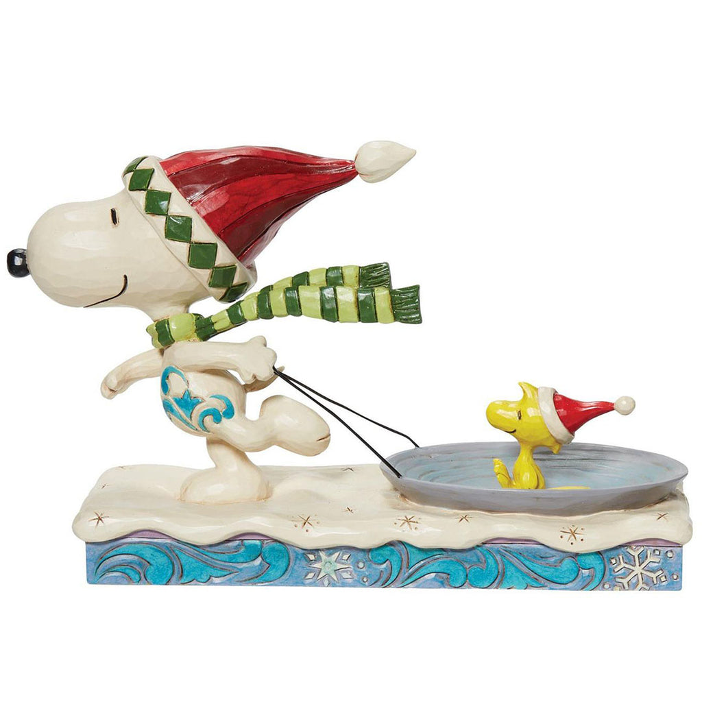 Jim Shore Snoopy with Woodstock on Saucer side