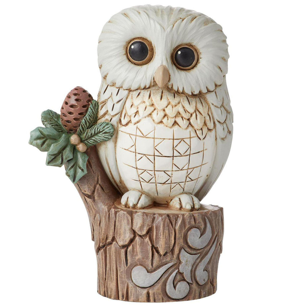 Jim Shore Woodland Owl on Tree Stump 4" front