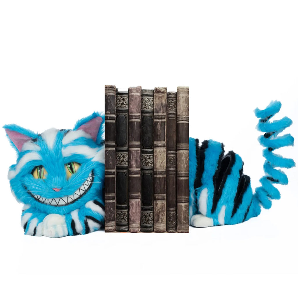 Katherine's Collection Cheshire Cat Book Ends front with books