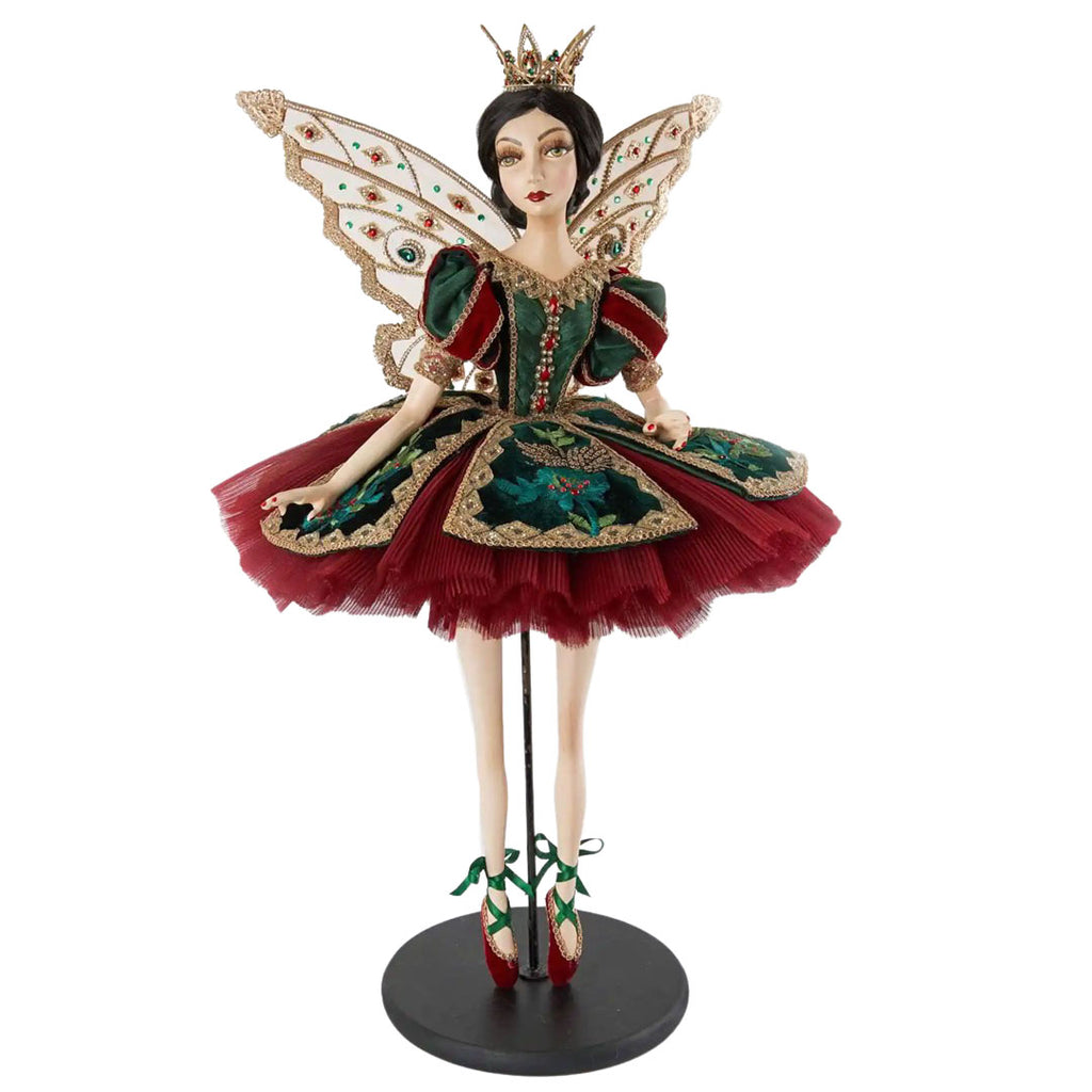 Katherine's Collection Ruby Reign Standing Fairy Ballerina Doll front