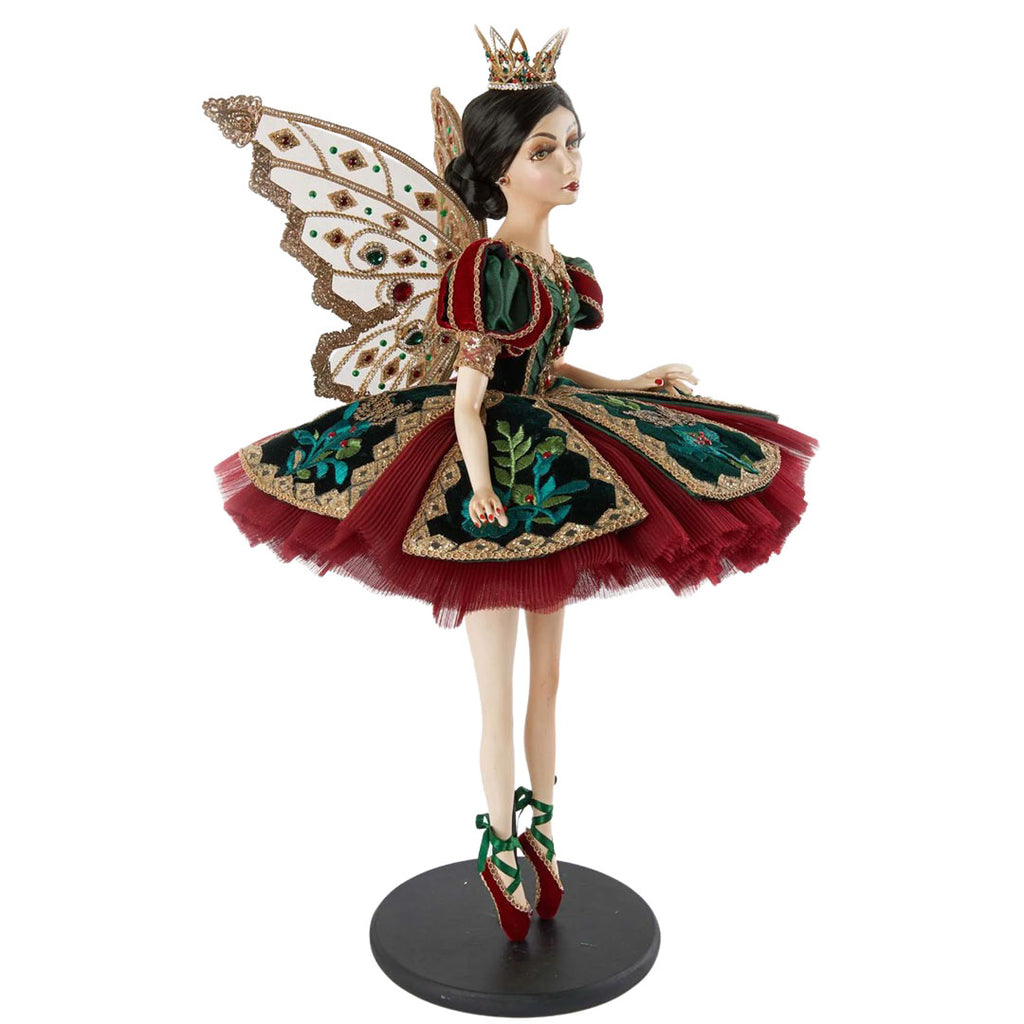 Katherine's Collection Ruby Reign Standing Fairy Ballerina Doll side
