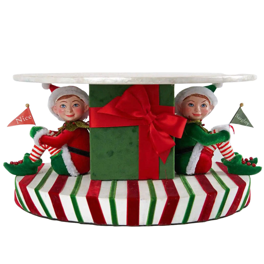 Katherine's Collection Naughty and Nice Cake Stand front