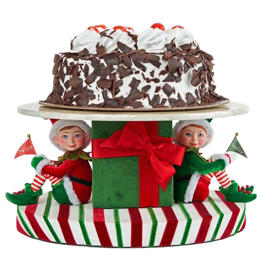 Katherine's Collection Naughty and Nice Cake Stand front